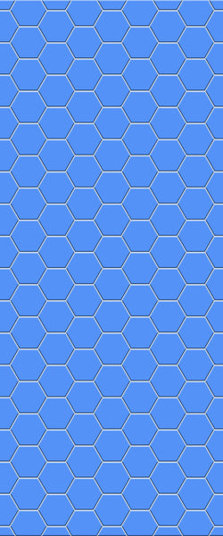 Blue Hexagons Acrylic Shower Wall Panel 2440mm x 1220mm (3mm Thick) - CladdTech