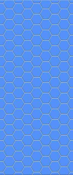 Blue Hexagons Acrylic Shower Wall Panel 2440mm x 1220mm (3mm Thick) - CladdTech
