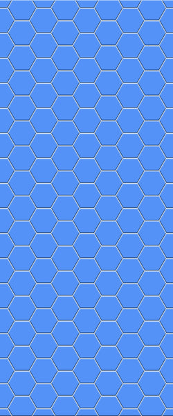 Blue Hexagons Acrylic Shower Wall Panel 2440mm x 1220mm (3mm Thick) - CladdTech