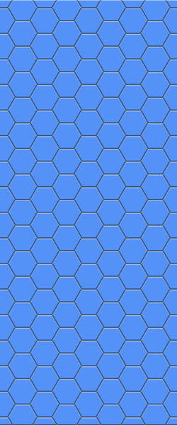 Blue Hexagons Acrylic Shower Wall Panel 2440mm x 1220mm (3mm Thick) - CladdTech