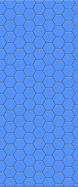 Blue Hexagons Acrylic Shower Wall Panel 2440mm x 1220mm (3mm Thick) - CladdTech