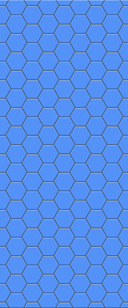 Blue Hexagons Acrylic Shower Wall Panel 2440mm x 1220mm (3mm Thick) - CladdTech