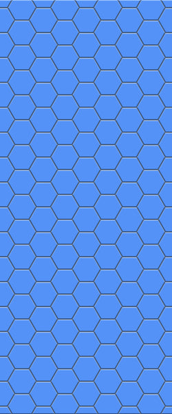 Blue Hexagons Acrylic Shower Wall Panel 2440mm x 1220mm (3mm Thick) - CladdTech