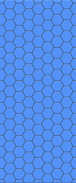 Blue Hexagons Acrylic Shower Wall Panel 2440mm x 1220mm (3mm Thick) - CladdTech