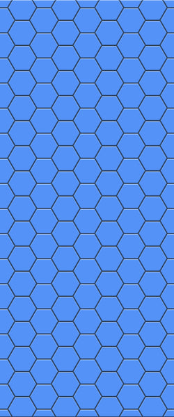 Blue Hexagons Acrylic Shower Wall Panel 2440mm x 1220mm (3mm Thick) - CladdTech