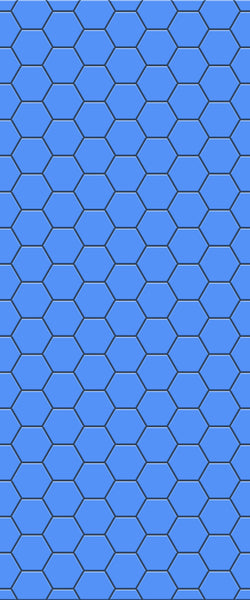 Blue Hexagons Acrylic Shower Wall Panel 2440mm x 1220mm (3mm Thick) - CladdTech