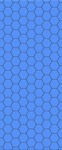 Blue Hexagons Acrylic Shower Wall Panel 2440mm x 1220mm (3mm Thick) - CladdTech