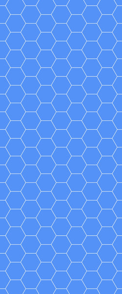 Blue Hexagons Acrylic Shower Wall Panel 2440mm x 1220mm (3mm Thick) - CladdTech