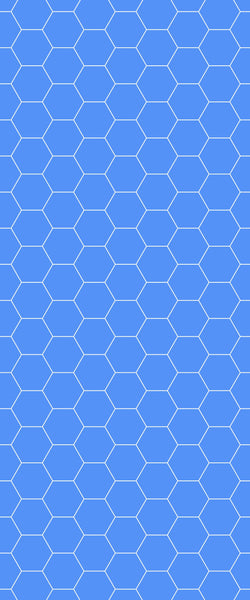 Blue Hexagons Acrylic Shower Wall Panel 2440mm x 1220mm (3mm Thick) - CladdTech