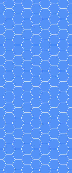 Blue Hexagons Acrylic Shower Wall Panel 2440mm x 1220mm (3mm Thick) - CladdTech