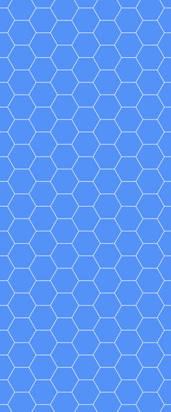 Blue Hexagons Acrylic Shower Wall Panel 2440mm x 1220mm (3mm Thick) - CladdTech