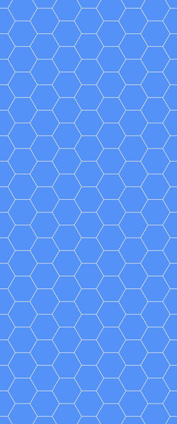 Blue Hexagons Acrylic Shower Wall Panel 2440mm x 1220mm (3mm Thick) - CladdTech