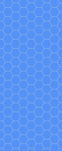 Blue Hexagons Acrylic Shower Wall Panel 2440mm x 1220mm (3mm Thick) - CladdTech