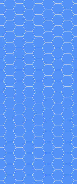 Blue Hexagons Acrylic Shower Wall Panel 2440mm x 1220mm (3mm Thick) - CladdTech