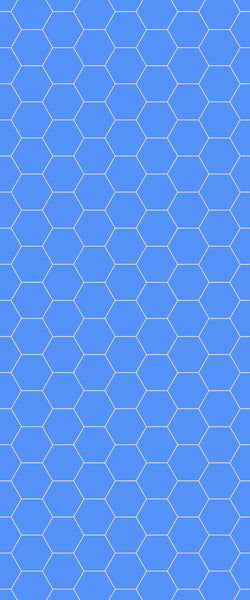 Blue Hexagons Acrylic Shower Wall Panel 2440mm x 1220mm (3mm Thick) - CladdTech