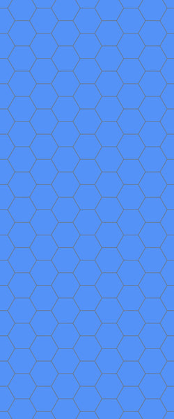 Blue Hexagons Acrylic Shower Wall Panel 2440mm x 1220mm (3mm Thick) - CladdTech