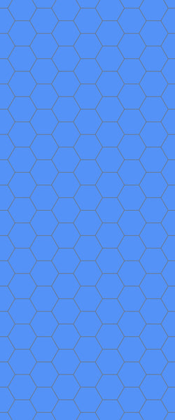 Blue Hexagons Acrylic Shower Wall Panel 2440mm x 1220mm (3mm Thick) - CladdTech