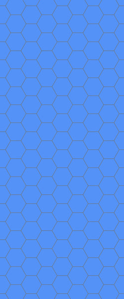 Blue Hexagons Acrylic Shower Wall Panel 2440mm x 1220mm (3mm Thick) - CladdTech