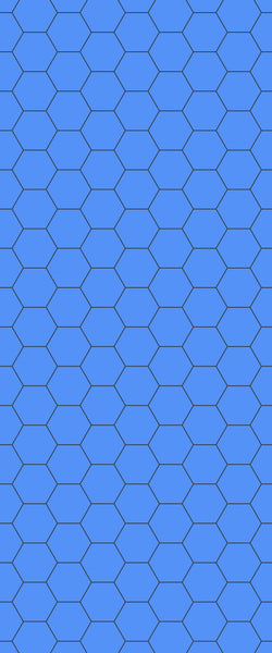 Blue Hexagons Acrylic Shower Wall Panel 2440mm x 1220mm (3mm Thick) - CladdTech