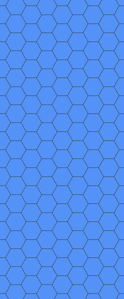 Blue Hexagons Acrylic Shower Wall Panel 2440mm x 1220mm (3mm Thick) - CladdTech