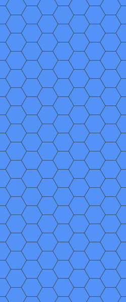 Blue Hexagons Acrylic Shower Wall Panel 2440mm x 1220mm (3mm Thick) - CladdTech