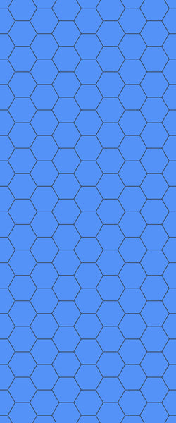 Blue Hexagons Acrylic Shower Wall Panel 2440mm x 1220mm (3mm Thick) - CladdTech