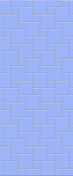 Blue Pin Wheel Tile Acrylic Shower Wall Panel 2440mm x 1220mm (3mm Thick) - CladdTech