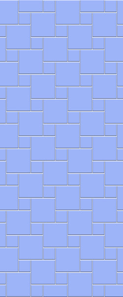 Blue Pin Wheel Tile Acrylic Shower Wall Panel 2440mm x 1220mm (3mm Thick) - CladdTech