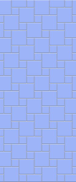 Blue Pin Wheel Tile Acrylic Shower Wall Panel 2440mm x 1220mm (3mm Thick) - CladdTech
