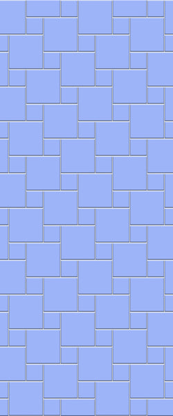 Blue Pin Wheel Tile Acrylic Shower Wall Panel 2440mm x 1220mm (3mm Thick) - CladdTech