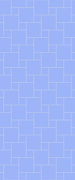 Blue Pin Wheel Tile Acrylic Shower Wall Panel 2440mm x 1220mm (3mm Thick) - CladdTech