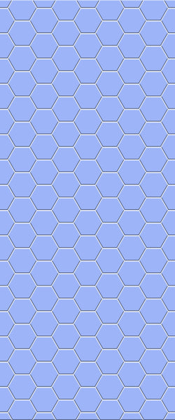 Blue Hexagons Acrylic Shower Wall Panel 2440mm x 1220mm (3mm Thick) - CladdTech