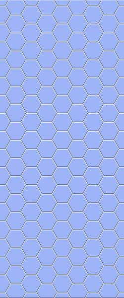 Blue Hexagons Acrylic Shower Wall Panel 2440mm x 1220mm (3mm Thick) - CladdTech