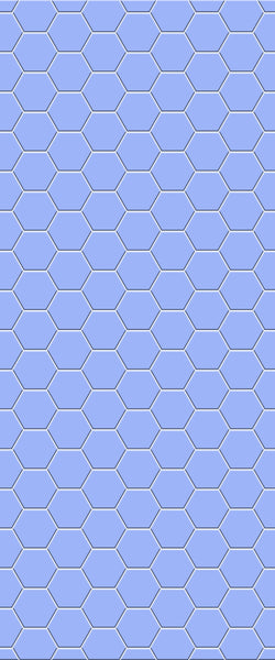 Blue Hexagons Acrylic Shower Wall Panel 2440mm x 1220mm (3mm Thick) - CladdTech