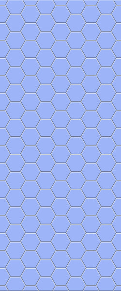 Blue Hexagons Acrylic Shower Wall Panel 2440mm x 1220mm (3mm Thick) - CladdTech
