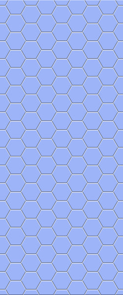 Blue Hexagons Acrylic Shower Wall Panel 2440mm x 1220mm (3mm Thick) - CladdTech