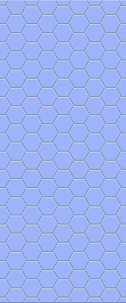 Blue Hexagons Acrylic Shower Wall Panel 2440mm x 1220mm (3mm Thick) - CladdTech