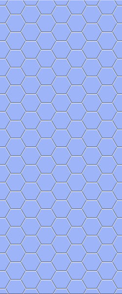 Blue Hexagons Acrylic Shower Wall Panel 2440mm x 1220mm (3mm Thick) - CladdTech