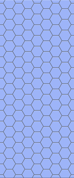 Blue Hexagons Acrylic Shower Wall Panel 2440mm x 1220mm (3mm Thick) - CladdTech