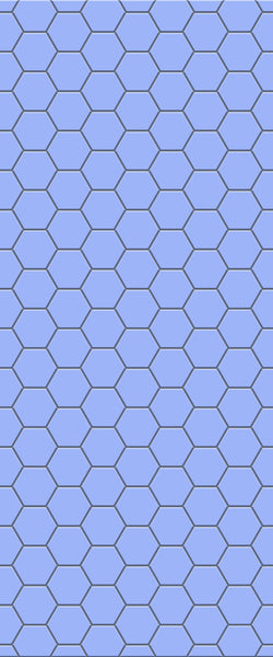 Blue Hexagons Acrylic Shower Wall Panel 2440mm x 1220mm (3mm Thick) - CladdTech