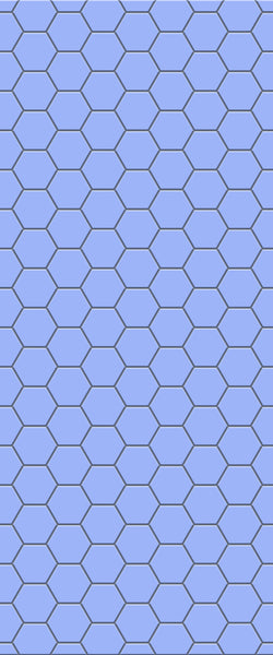 Blue Hexagons Acrylic Shower Wall Panel 2440mm x 1220mm (3mm Thick) - CladdTech