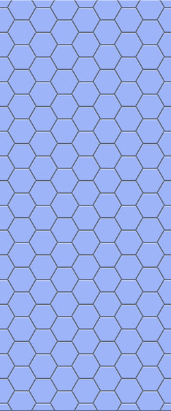 Blue Hexagons Acrylic Shower Wall Panel 2440mm x 1220mm (3mm Thick) - CladdTech