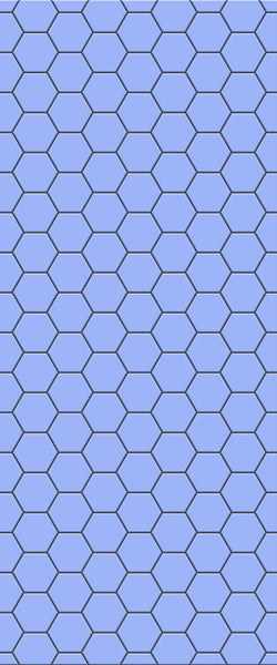 Blue Hexagons Acrylic Shower Wall Panel 2440mm x 1220mm (3mm Thick) - CladdTech