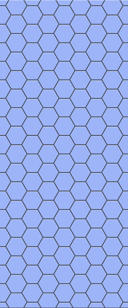 Blue Hexagons Acrylic Shower Wall Panel 2440mm x 1220mm (3mm Thick) - CladdTech