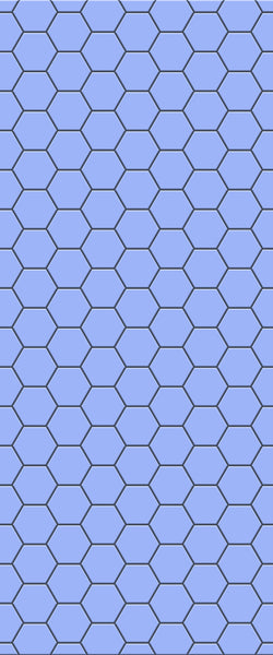 Blue Hexagons Acrylic Shower Wall Panel 2440mm x 1220mm (3mm Thick) - CladdTech