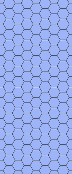 Blue Hexagons Acrylic Shower Wall Panel 2440mm x 1220mm (3mm Thick) - CladdTech