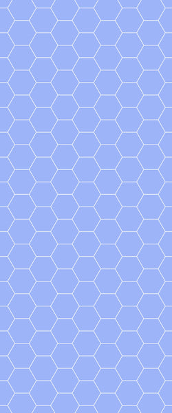 Blue Hexagons Acrylic Shower Wall Panel 2440mm x 1220mm (3mm Thick) - CladdTech