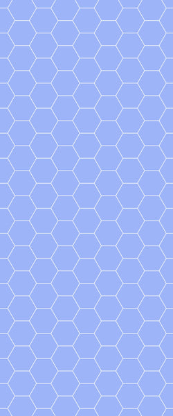 Blue Hexagons Acrylic Shower Wall Panel 2440mm x 1220mm (3mm Thick) - CladdTech