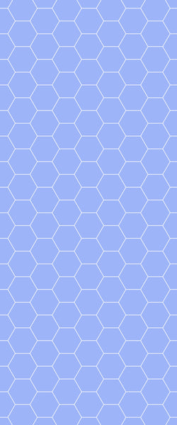 Blue Hexagons Acrylic Shower Wall Panel 2440mm x 1220mm (3mm Thick) - CladdTech