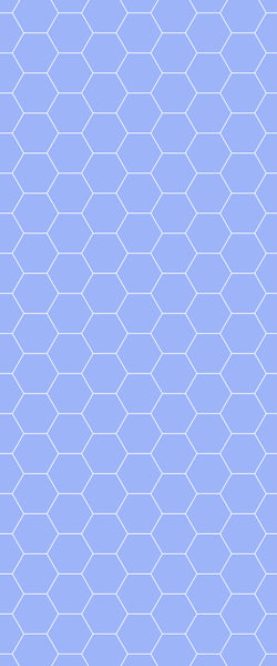 Blue Hexagons Acrylic Shower Wall Panel 2440mm x 1220mm (3mm Thick) - CladdTech